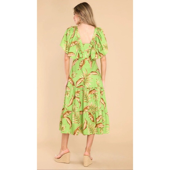 Alden Adair Diana Palma Tiered Midi Maxi Dress NWT Vacation Resort Tropical $392 - Picture 5 of 11